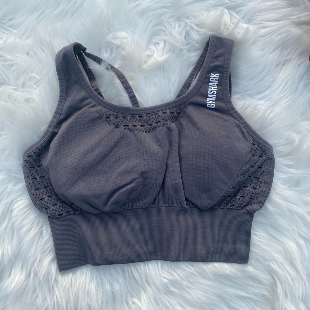 GYMSHARK grey energy seamless sports bra